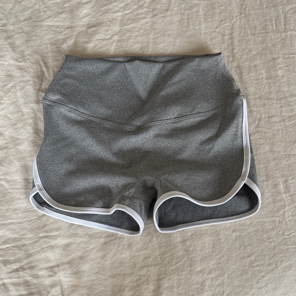 Women's Gray Athletic Shorts with White Trim